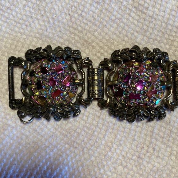 Vintage Elizabeth Morrey Watermelon Cabachon Bracelet - Picture 2 of 7